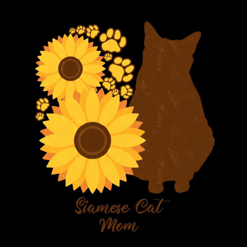 Sunflower mother - Siamese cat