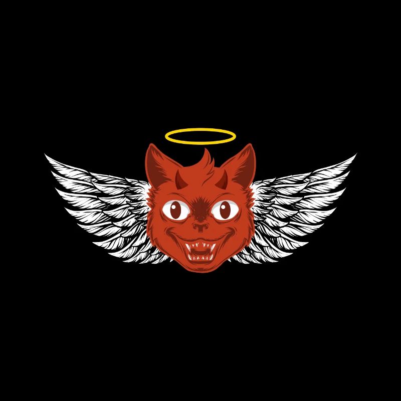 Angel and devil cat