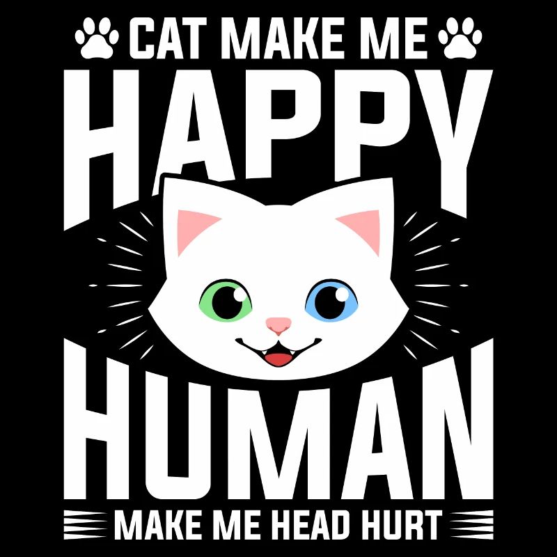 Cat makes me happy that man