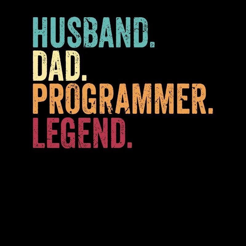 Funny Vintage Husband Dad Programmer Legend