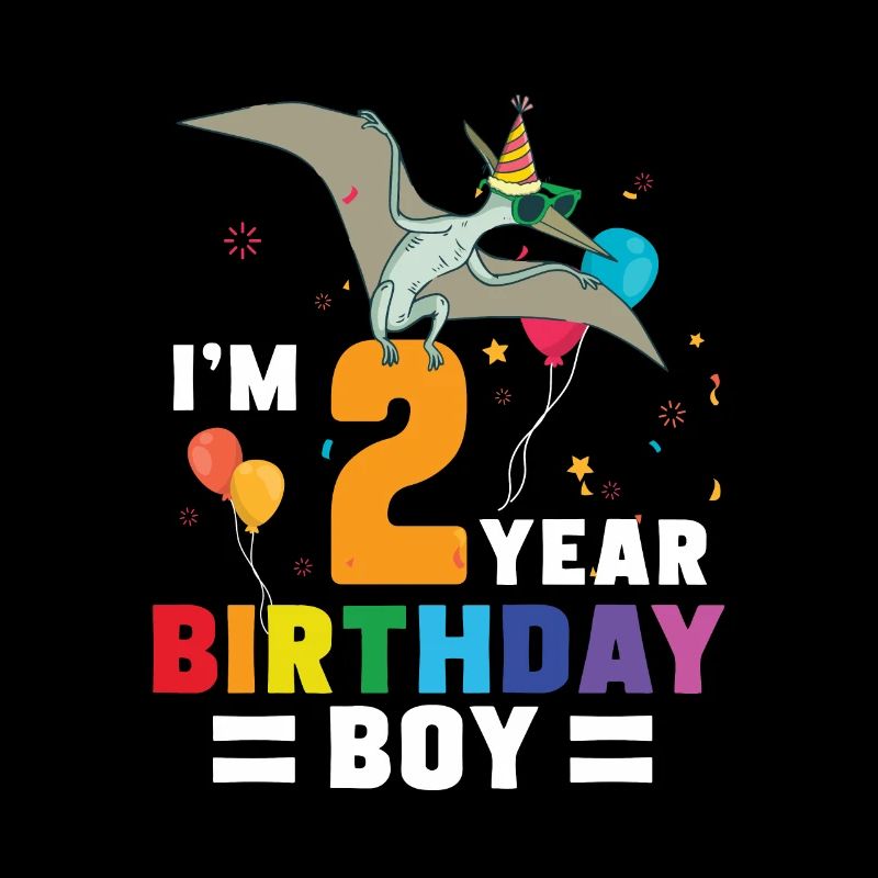 I'm 2 Birthday Boy Pterodactylus 2 Year Old 2nd
