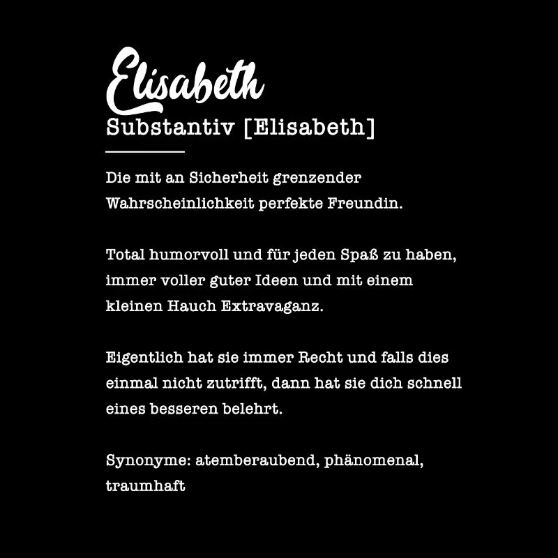 Elisabeth Substantiv Beste Freundin Geschenk