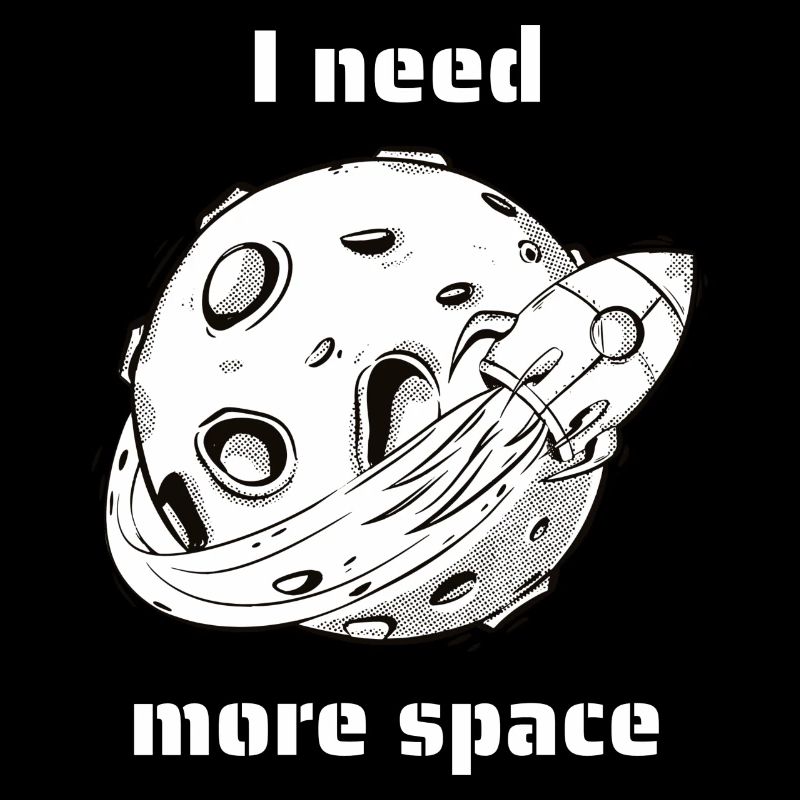I Need More Space Funny Retro Outer Space Designs