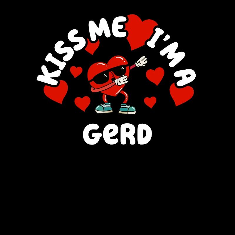 Kiss Me - Valentine's Day Name Dabbing Heart Gerd