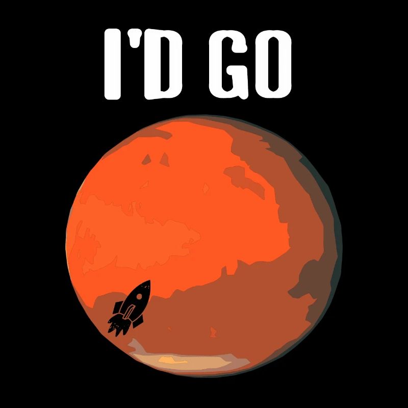 I'd Go To Mars Retro Astronomer Planet Designs