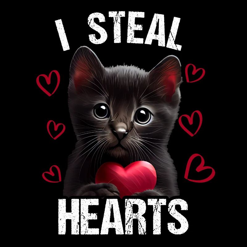 Je vole des cœurs chat