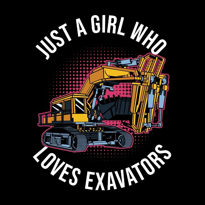 Baggerfahrer Frau Bagger Mädchen