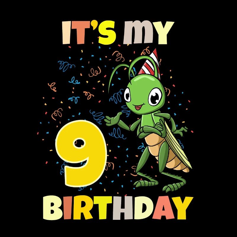 Es ist mein 9. Geburtstag Grashüpfer