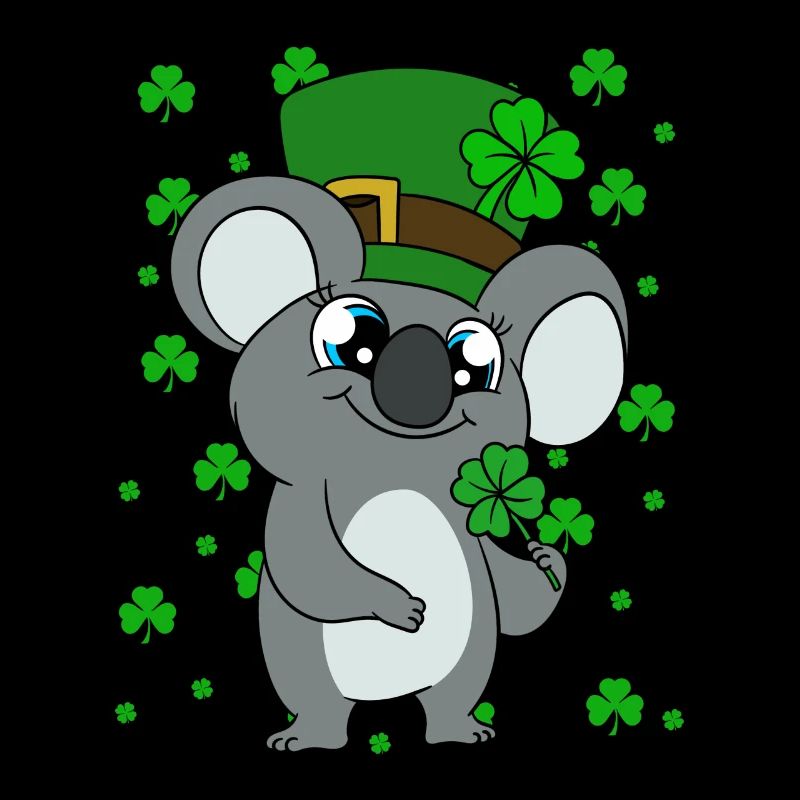 Koala mignon avec chapeau Saint Patrick