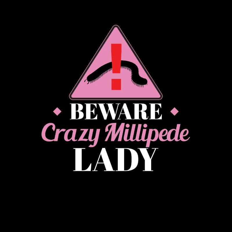 Funny caution, crazy centipede lady for