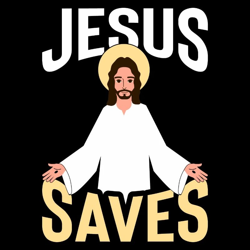 Jesus Saves mit Heiligen schein