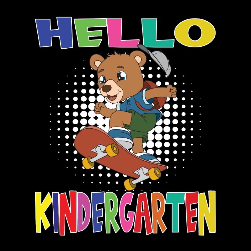 Bonjour Kindergarten Skateboarding Bear