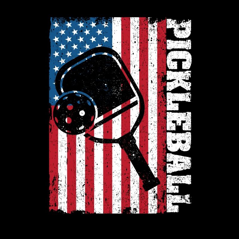 Pickleball USA Flag US Player Paddleball