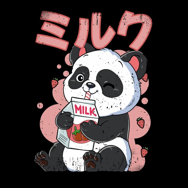 Kawaii Panda Erdbeermilch