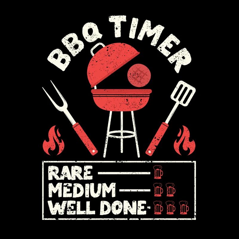 BBQ Timer Rare Medium Well Barbecue Funny Grill