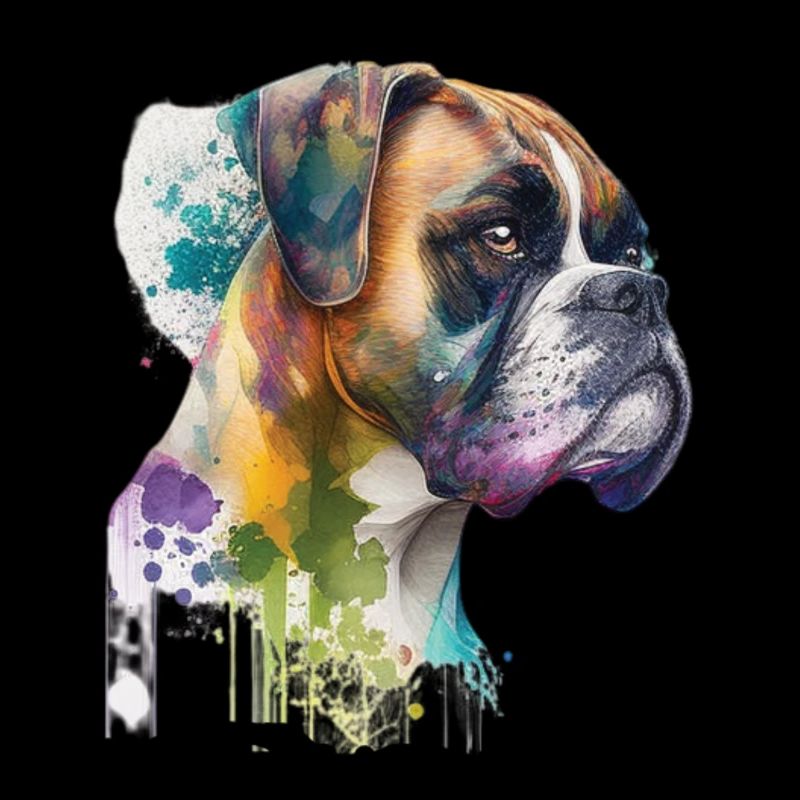 Deutscher Boxer Hund Wasserfarbe Design