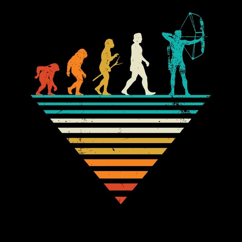 Menschliche Evolution - Vintage -Bogenschießen