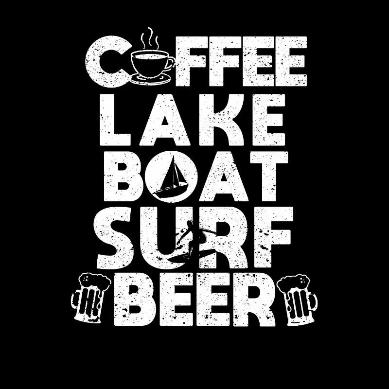 Kaffee See Boot Surf Bier Lustig Wake Surfer Wake