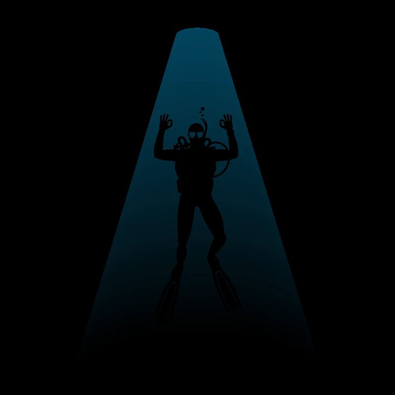 Silhouette de plongée Drôle Snorkeling Plongée en mer