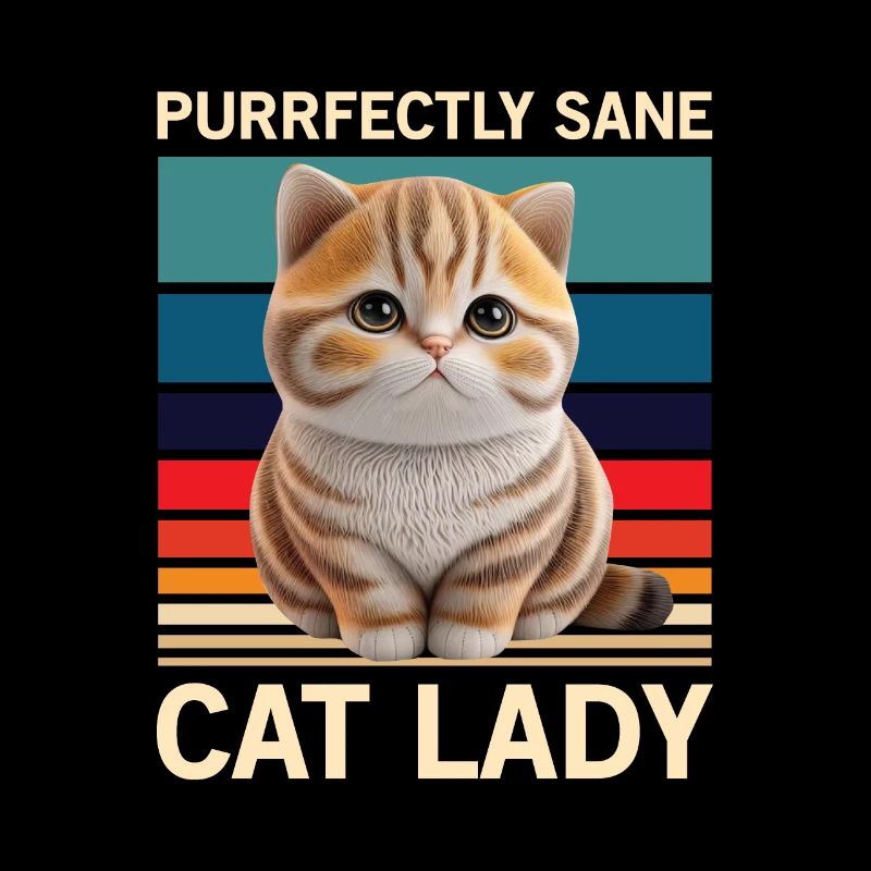Katze Geschenk Purrfectly Sane Cat Lady Katze