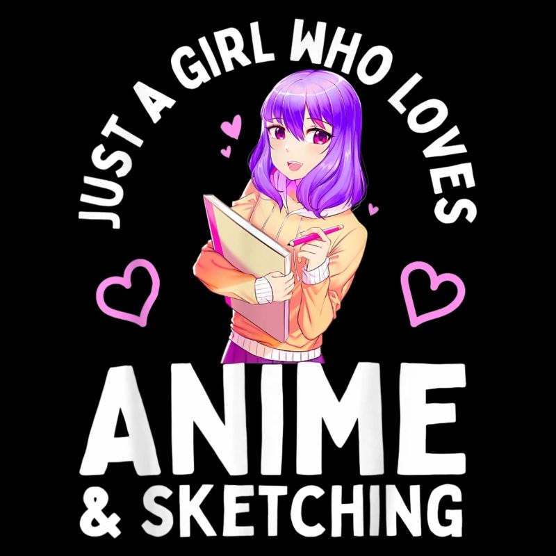 Anime und Skizzieren Nur ein Mädchen, das Anime liebt
