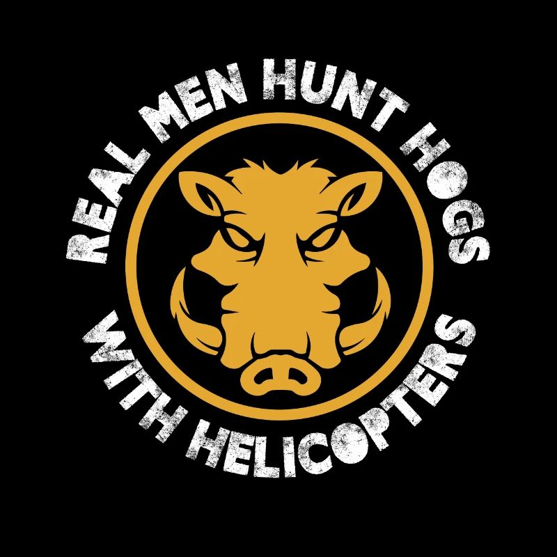 Real men hunt hogs with helicopters
