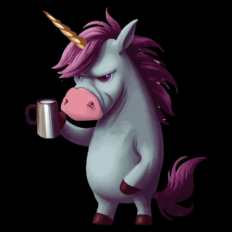 Einhorn mit Kaffeetasse