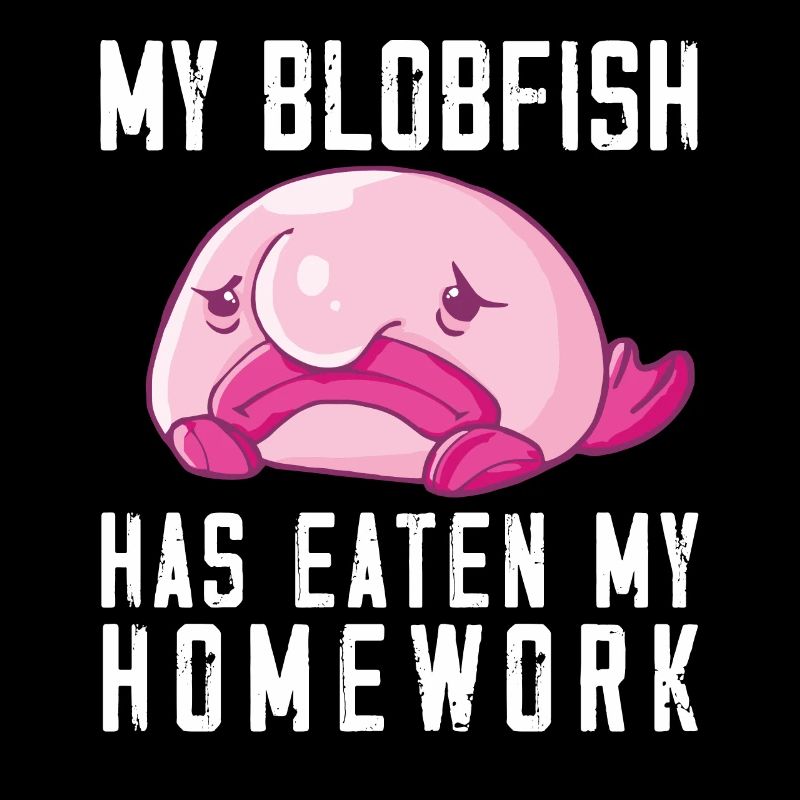 Costume de Blobfish - Visage de poisson Blob laid -
