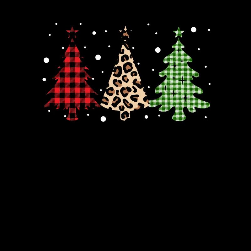 Frohe Weihnachten Büffelbäume Leopard Plaid Print