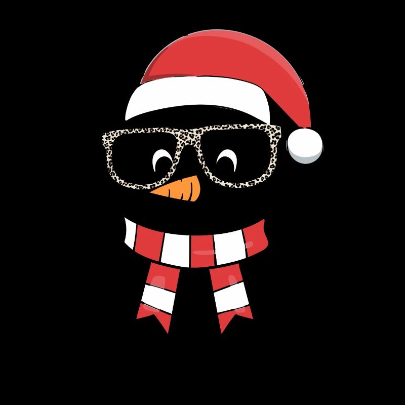 Drôle de Noël Bonhomme de neige Face Léopard