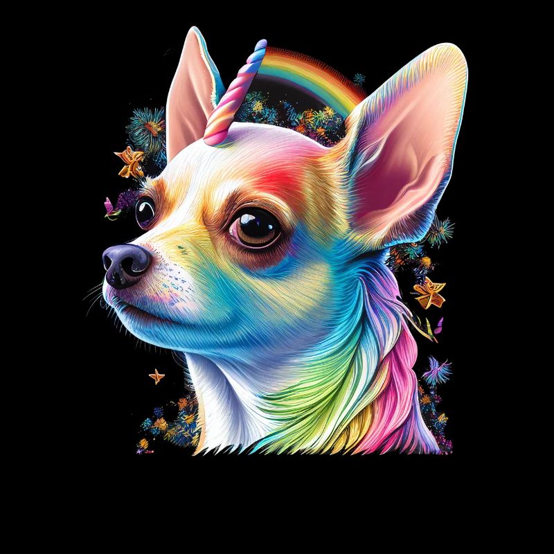 Chihuahua | Bunt Regenbogen LGBTQ Einhorn Hund