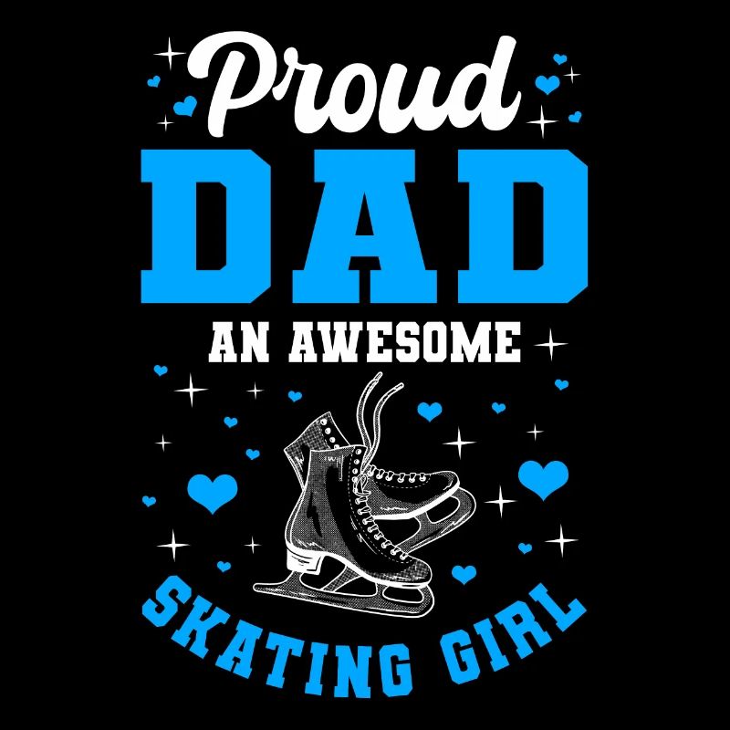 Stolzer Vater Eislaufenden Mädchen