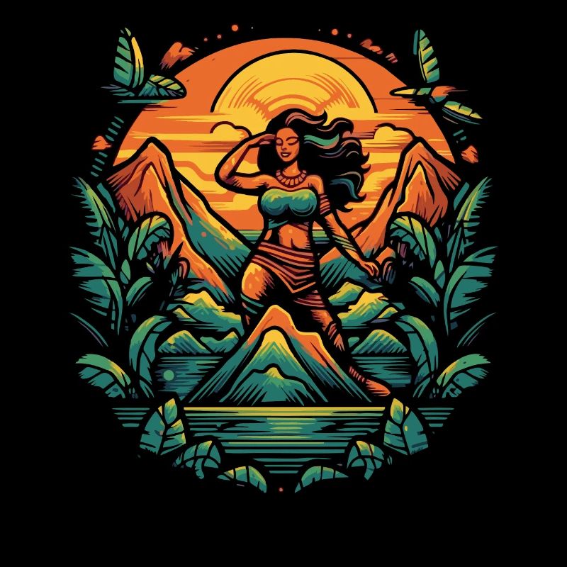 Tiki Insel Hula Mädchen