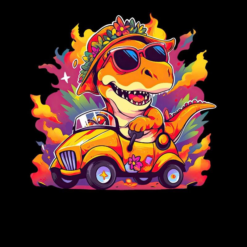 T-Rex conduit un camion monstre