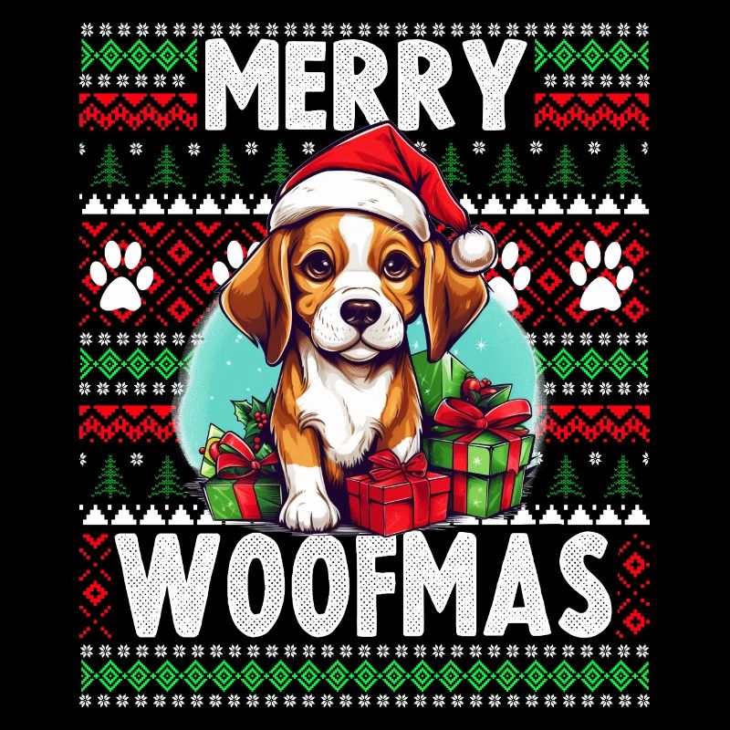 Pull de Noël moche Beagle Dog - Chien de Noël