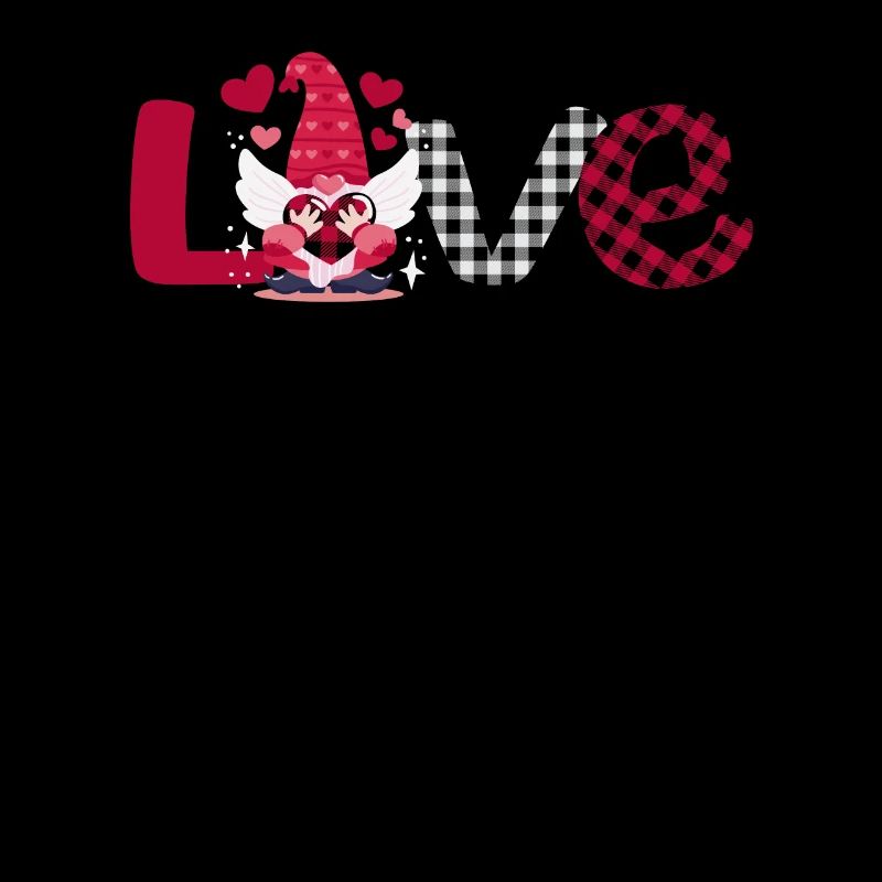 Love Gnome Plaid Valentine's Day Matching Pair Gnome