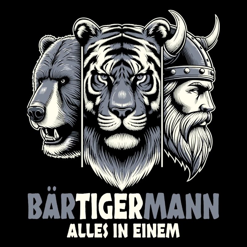 Bärtigermann Bär Tiger Mann Geschenk Bart