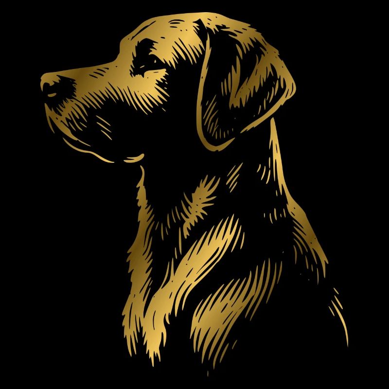 Labrador dessin tête or