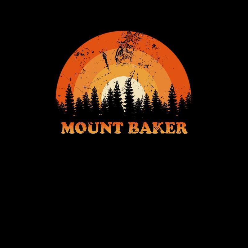 Vintage Mount Baker Fan Retro Cool Sunset