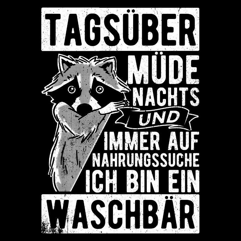 Waschbär Natur Wald Nahrung Geschenk Spruch Tierfa