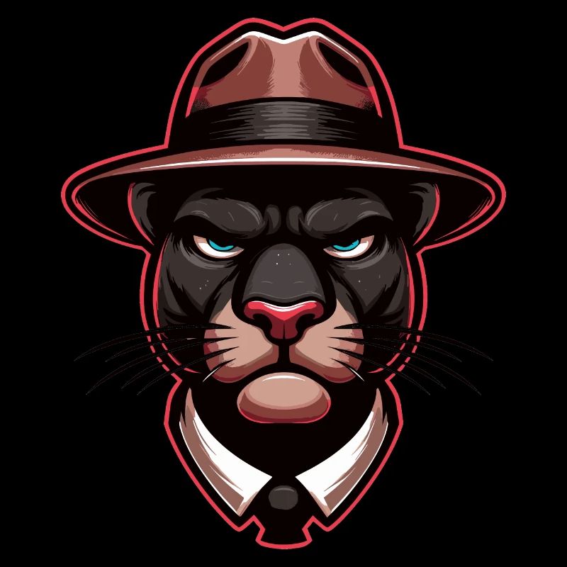 Panthère avec chapeau