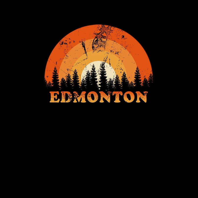 Vintage Edmonton Canada Fan Retro Cool Sunset