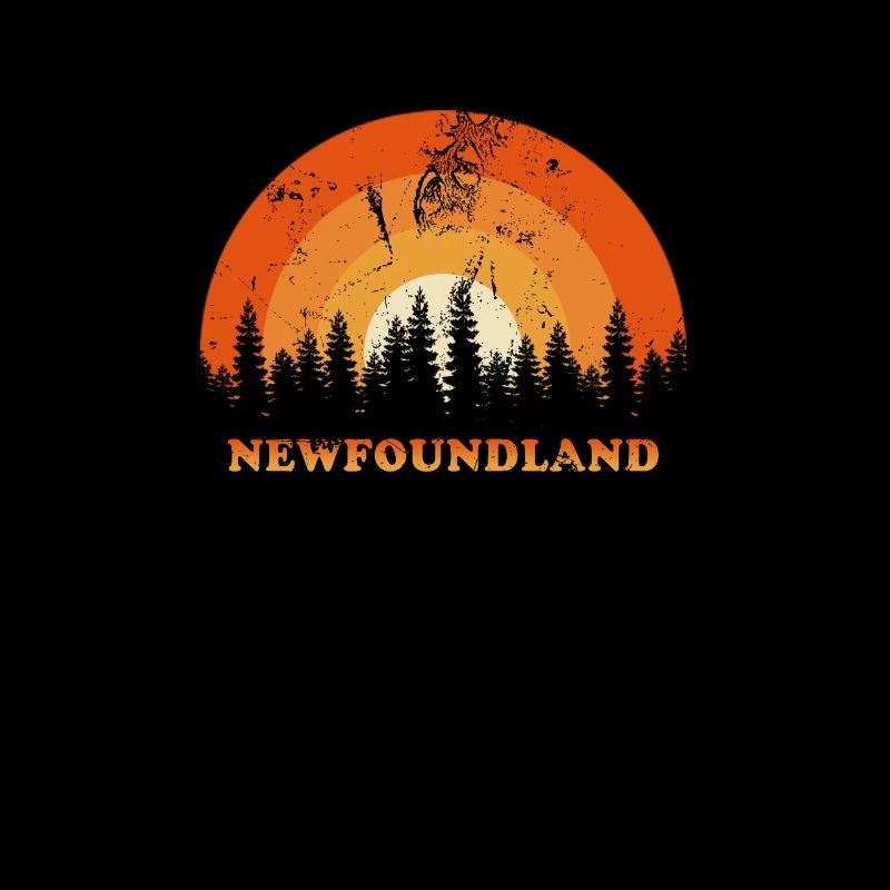 Vintage Terre-Neuve Canada Fan rétro Cool coucher de soleil
