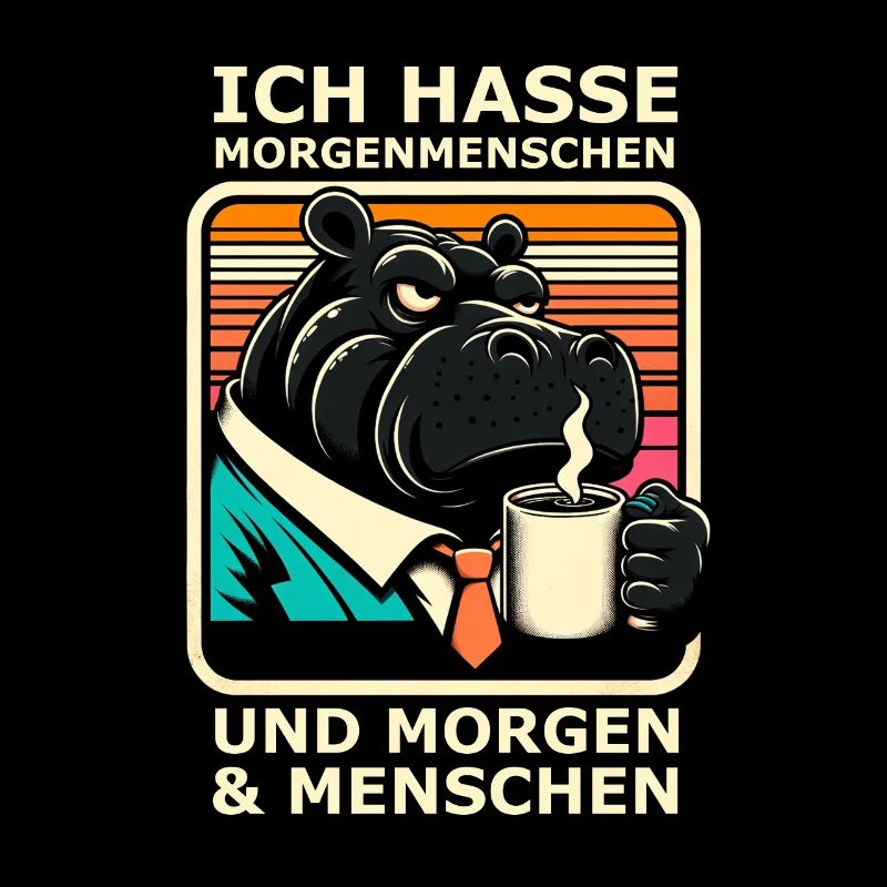 Ich hasse Morgenmenschen Nilpferd