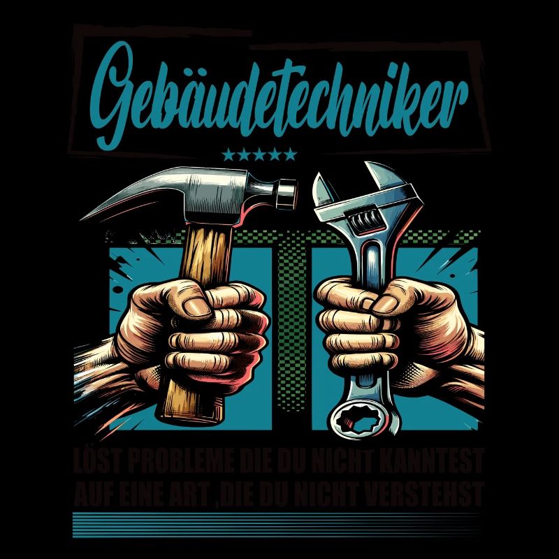 Gebäudetechniker Beruf mit lustigen Spruch