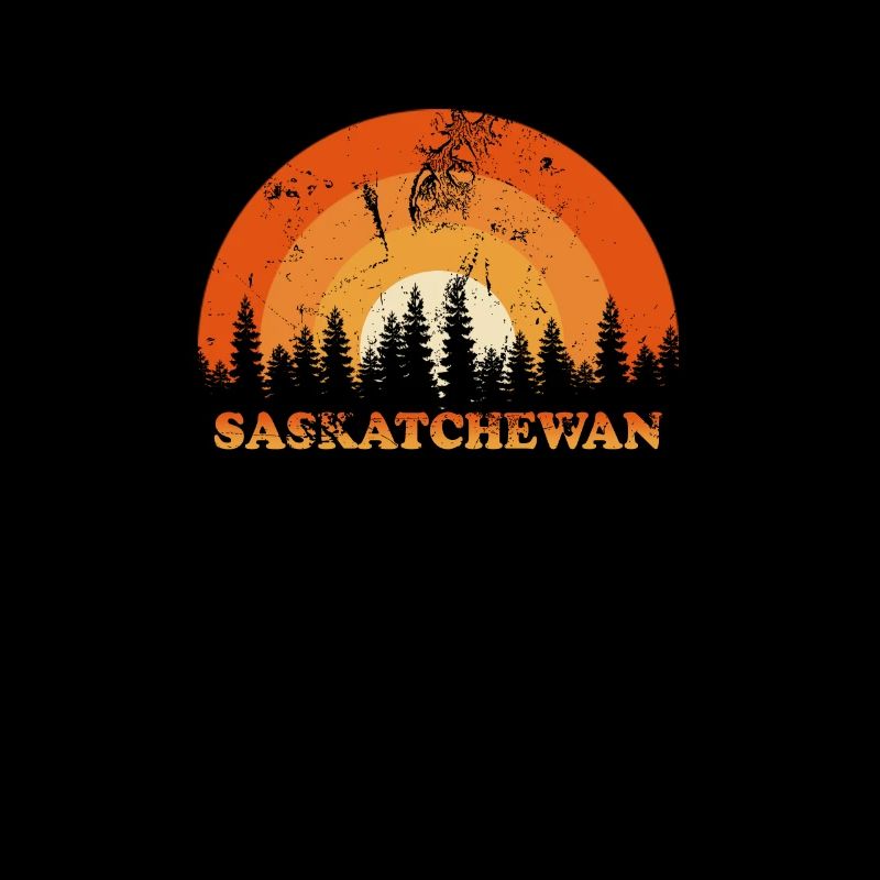 Vintage Saskatchewan Canada Fan Retro Cool Sunset