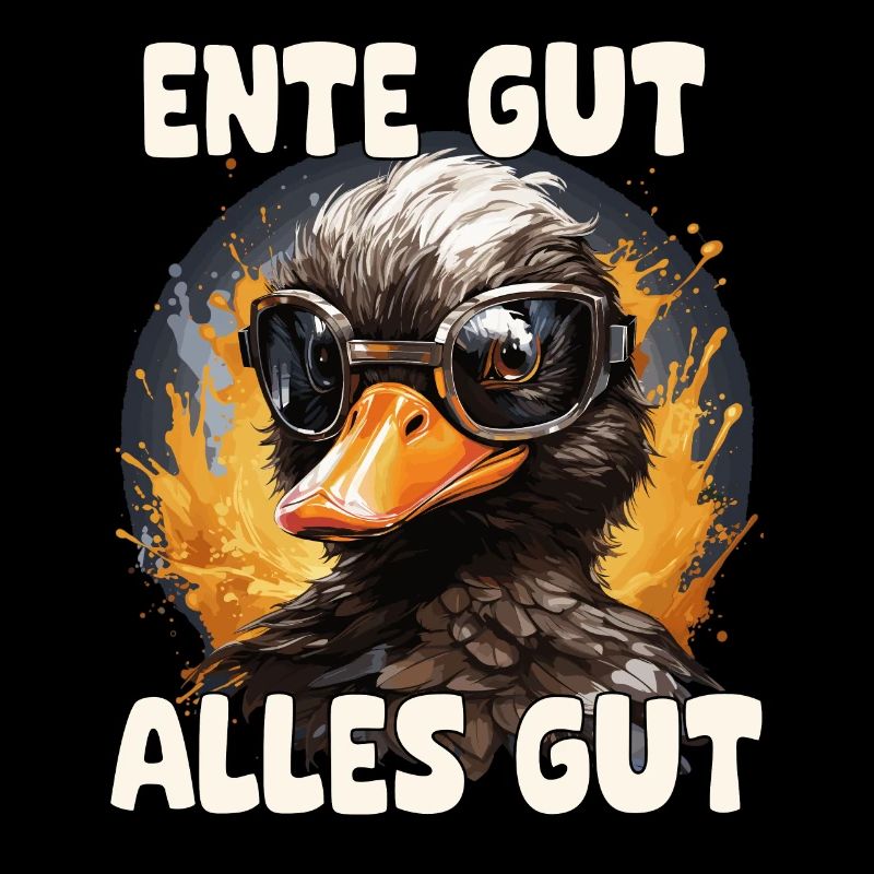 Lustige Ente mit Spruch
