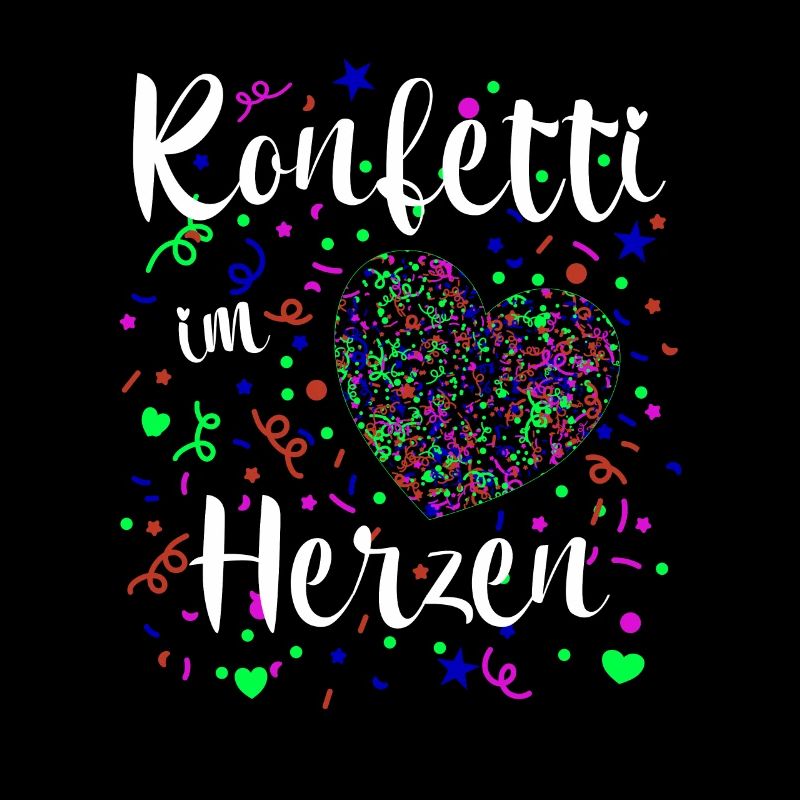 Konfetti im Herzen für Karneval oder Fasching
