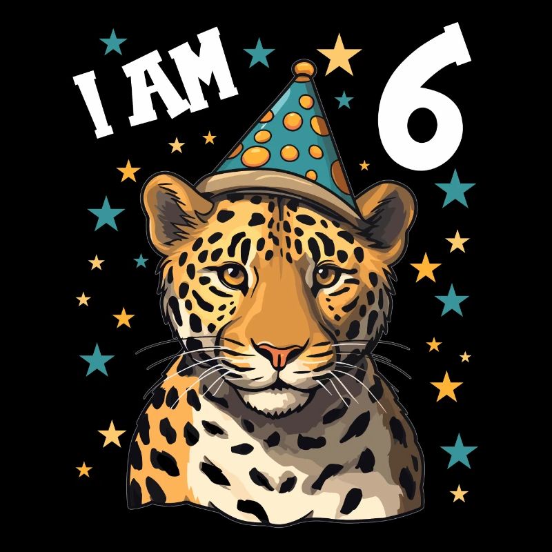 Ich bin 6 Jahre alt Leoparde Leopard 6. Geburtstag