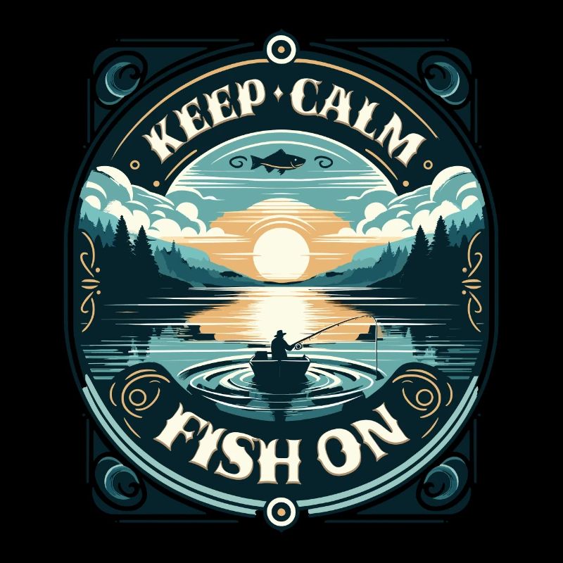 Serene Fisherman's Sunrise - Keep Calm and Fish On